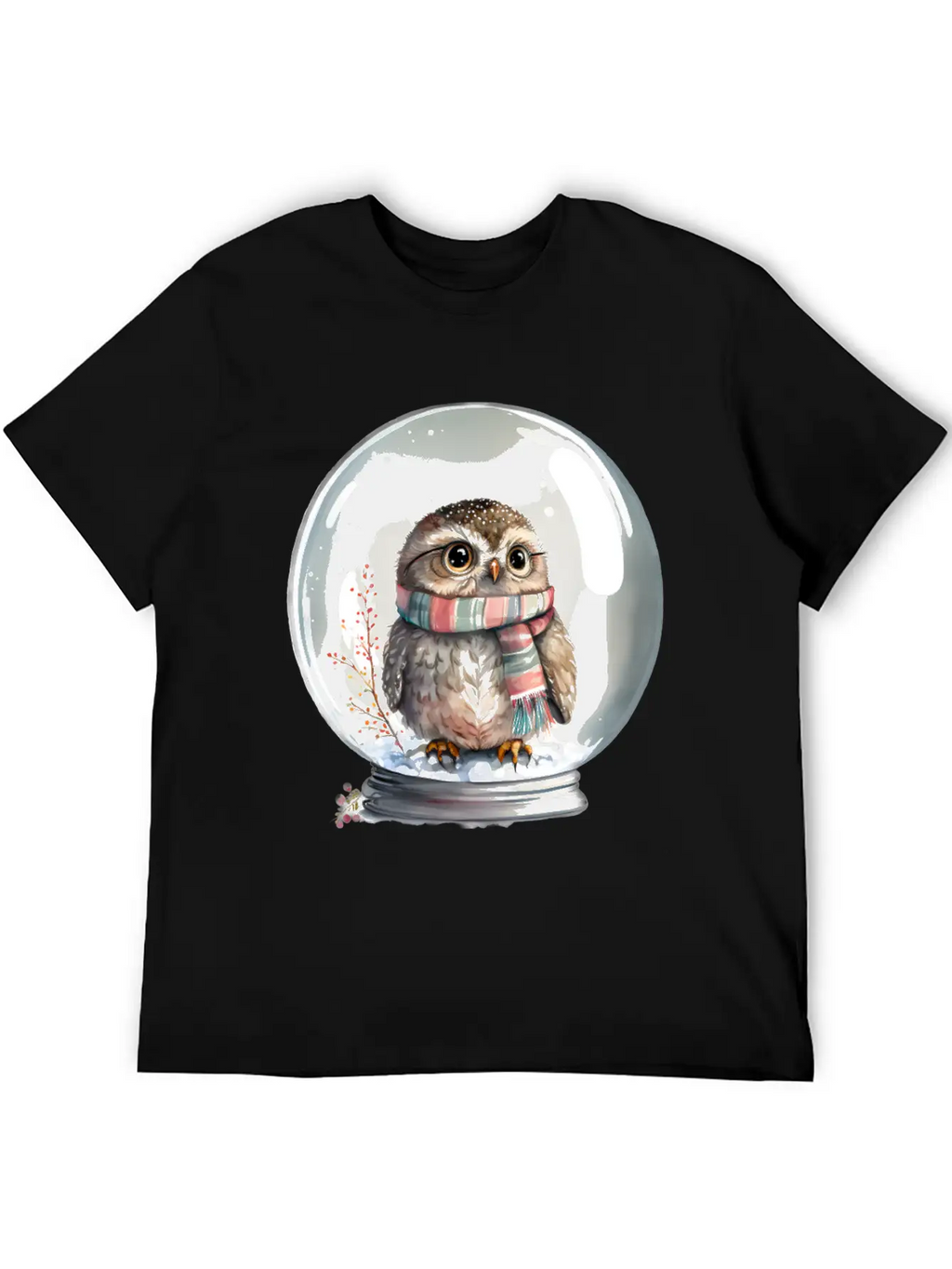 Owl In Snowglobe Unisex Casual T-Shirt – Clean Design For Daily Comfort