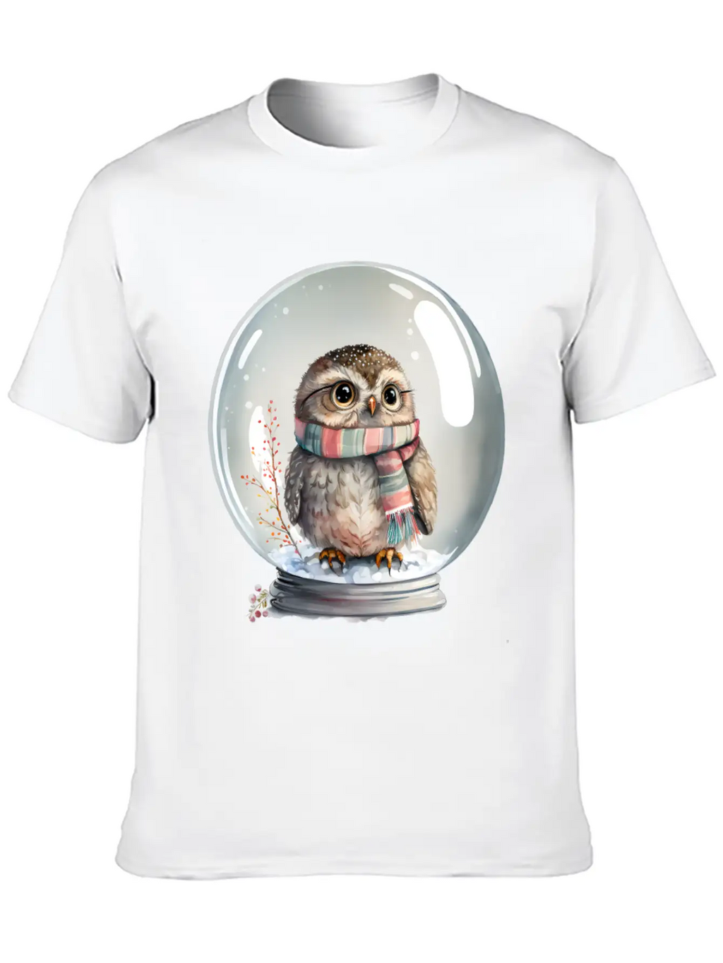 Owl In Snowglobe Unisex Casual T-Shirt – Clean Design For Daily Comfort