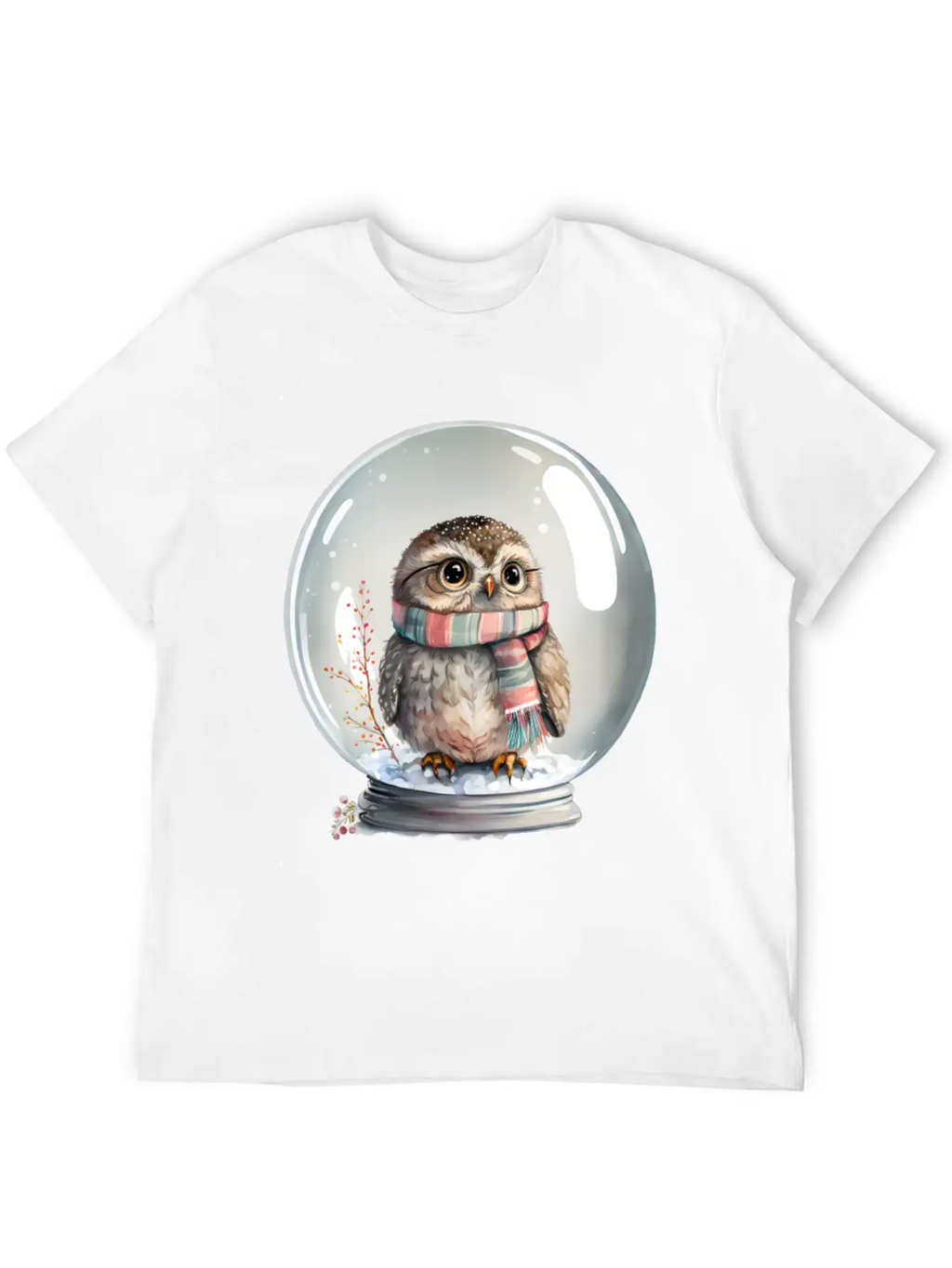 Owl In Snowglobe Unisex Casual T-Shirt – Clean Design For Daily Comfort