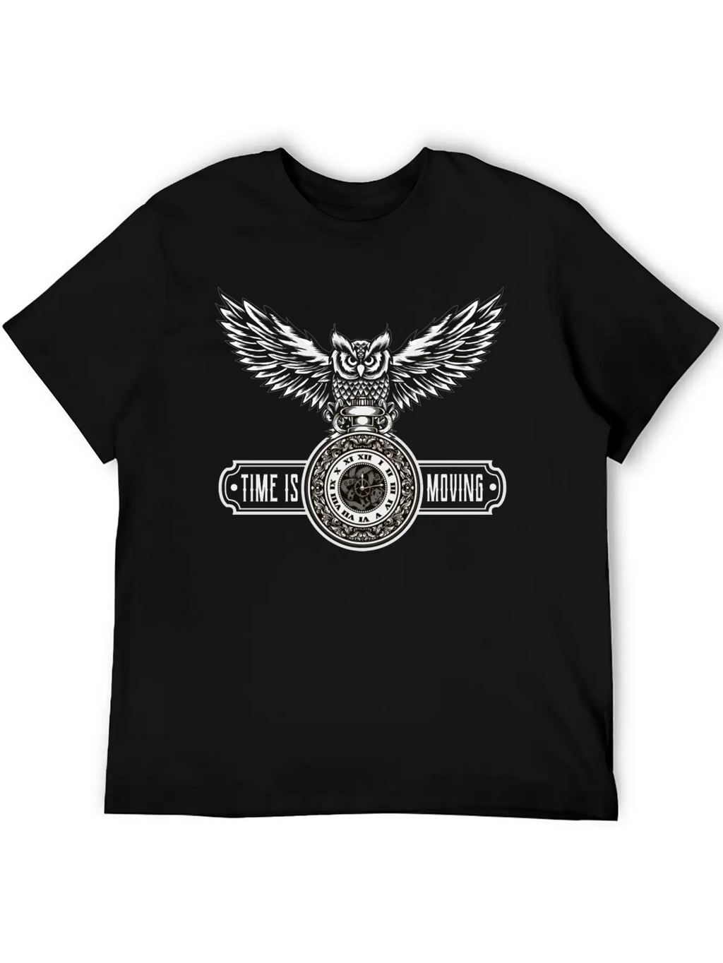 Owl With Watch Time Is Moving Steampunk Design Breathable Graphic T-Shirt – Perfect For Casual Days