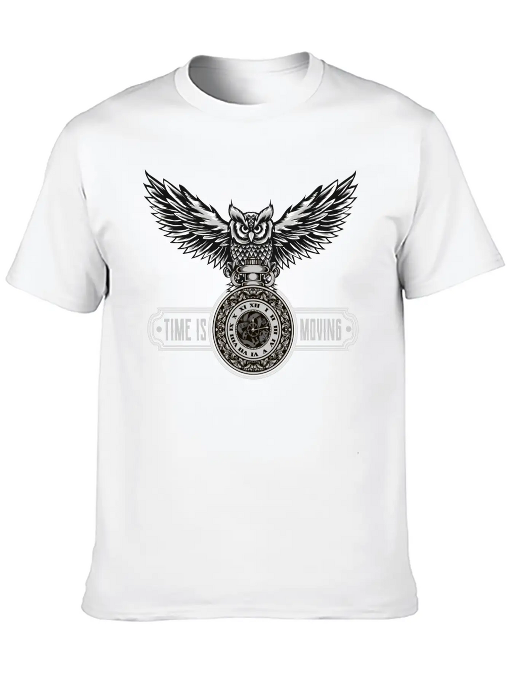 Owl With Watch Time Is Moving Steampunk Design Breathable Graphic T-Shirt – Perfect For Casual Days