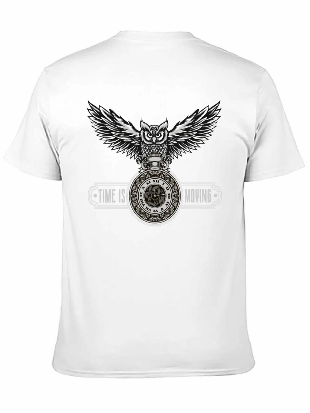 Owl With Watch Time Is Moving Steampunk Design Breathable Graphic T-Shirt – Perfect For Casual Days