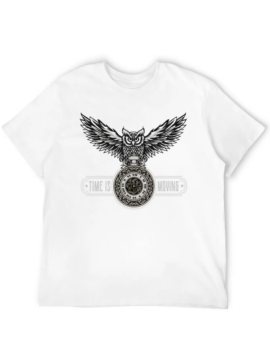 Owl With Watch Time Is Moving Steampunk Design Breathable Graphic T-Shirt – Perfect For Casual Days