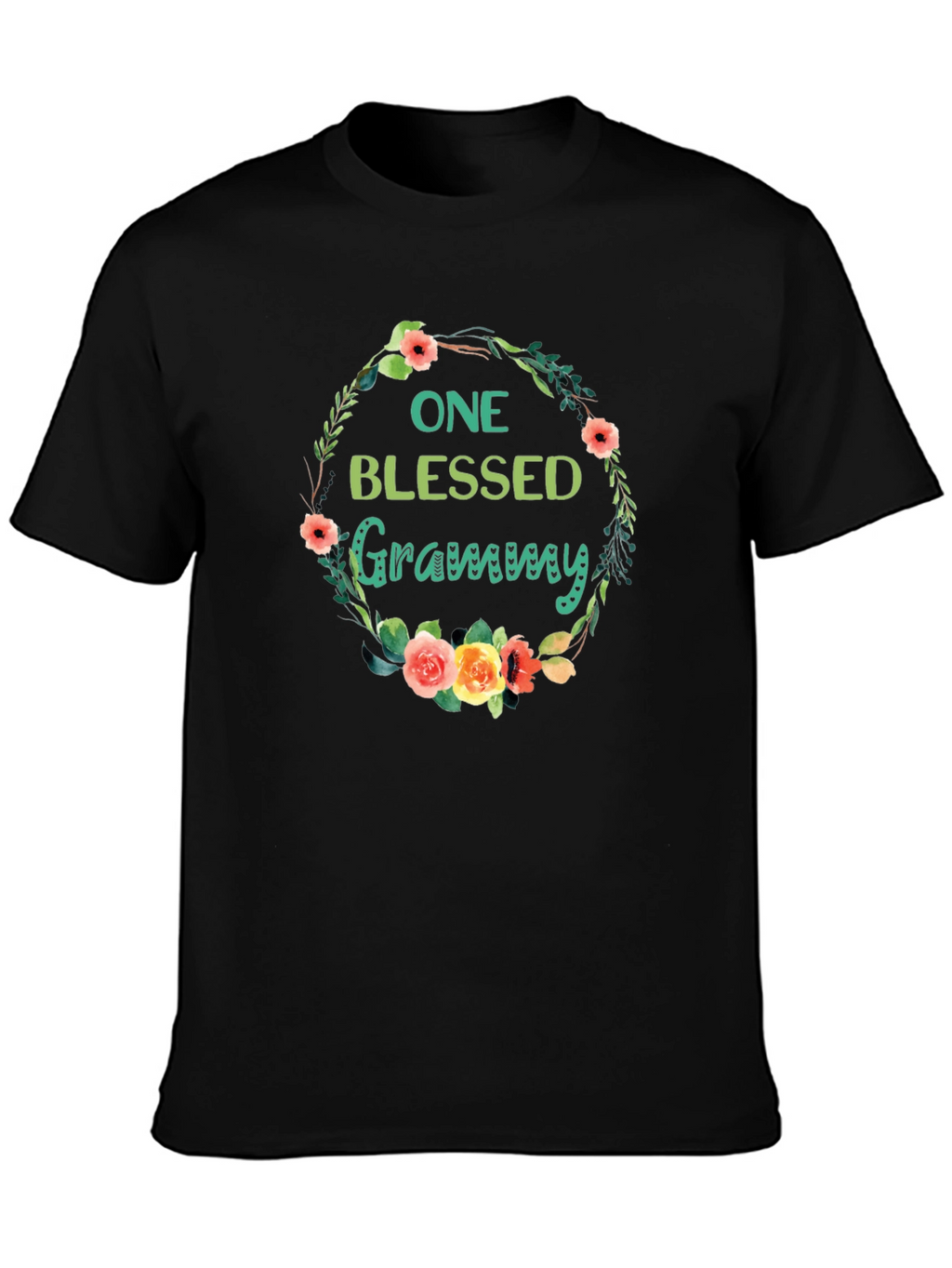 Blessed Grammy Floral Wreath T-Shirt