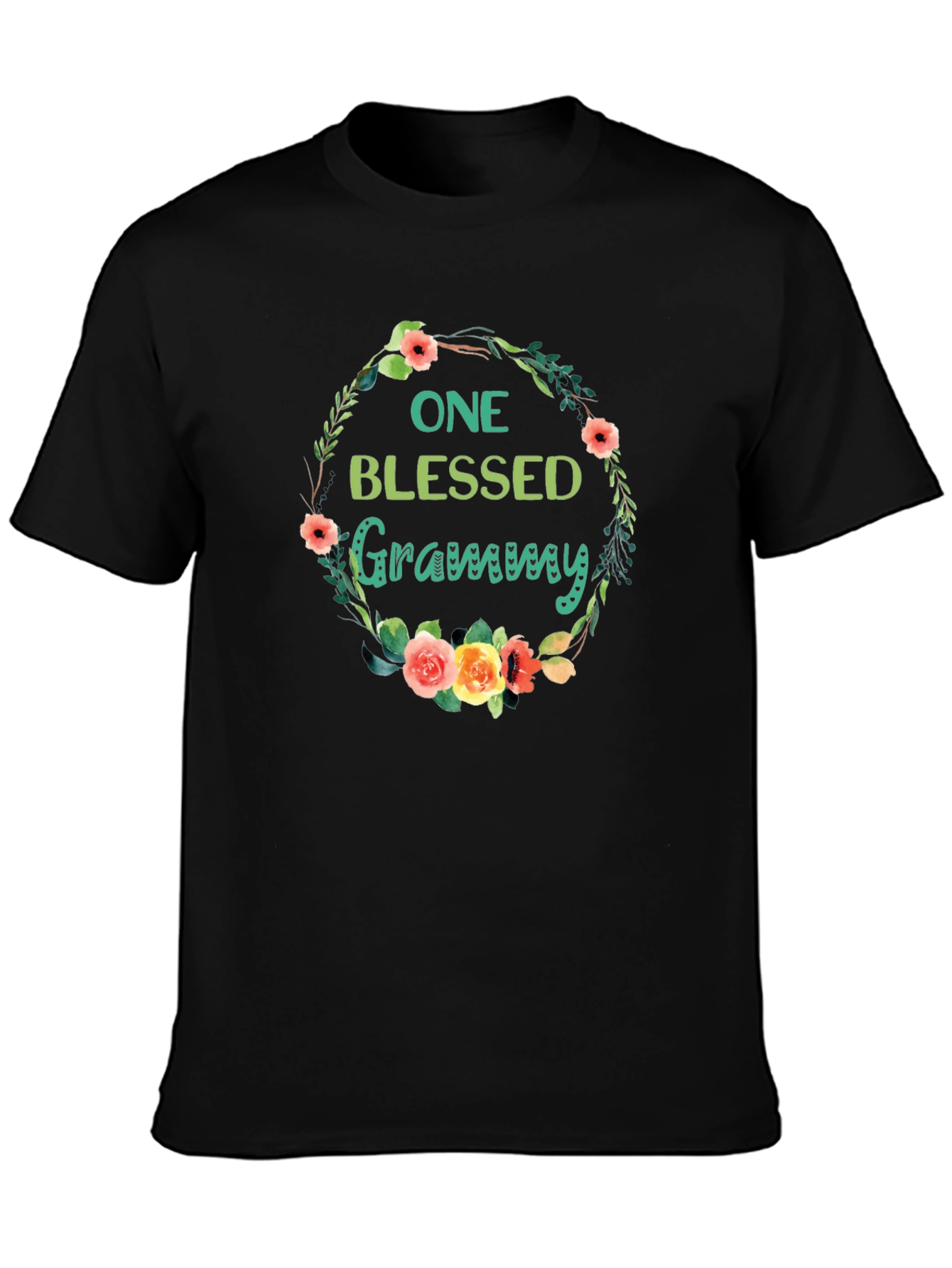 Blessed Grammy Floral Wreath T-Shirt