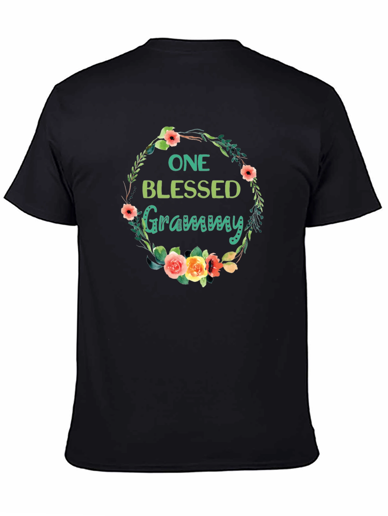 Blessed Grammy Floral Wreath T-Shirt