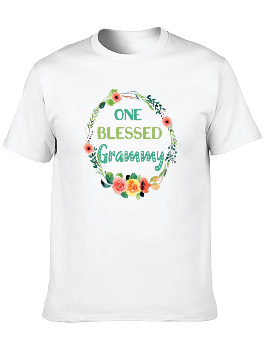 Blessed Grammy Floral Wreath T-Shirt