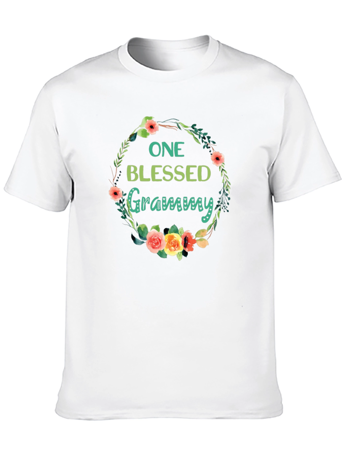 Blessed Grammy Floral Wreath T-Shirt