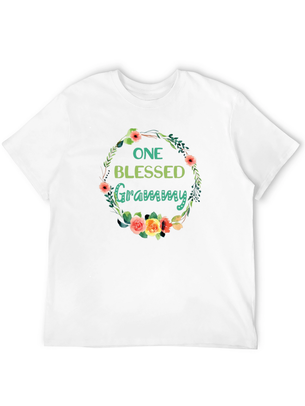 Blessed Grammy Floral Wreath T-Shirt