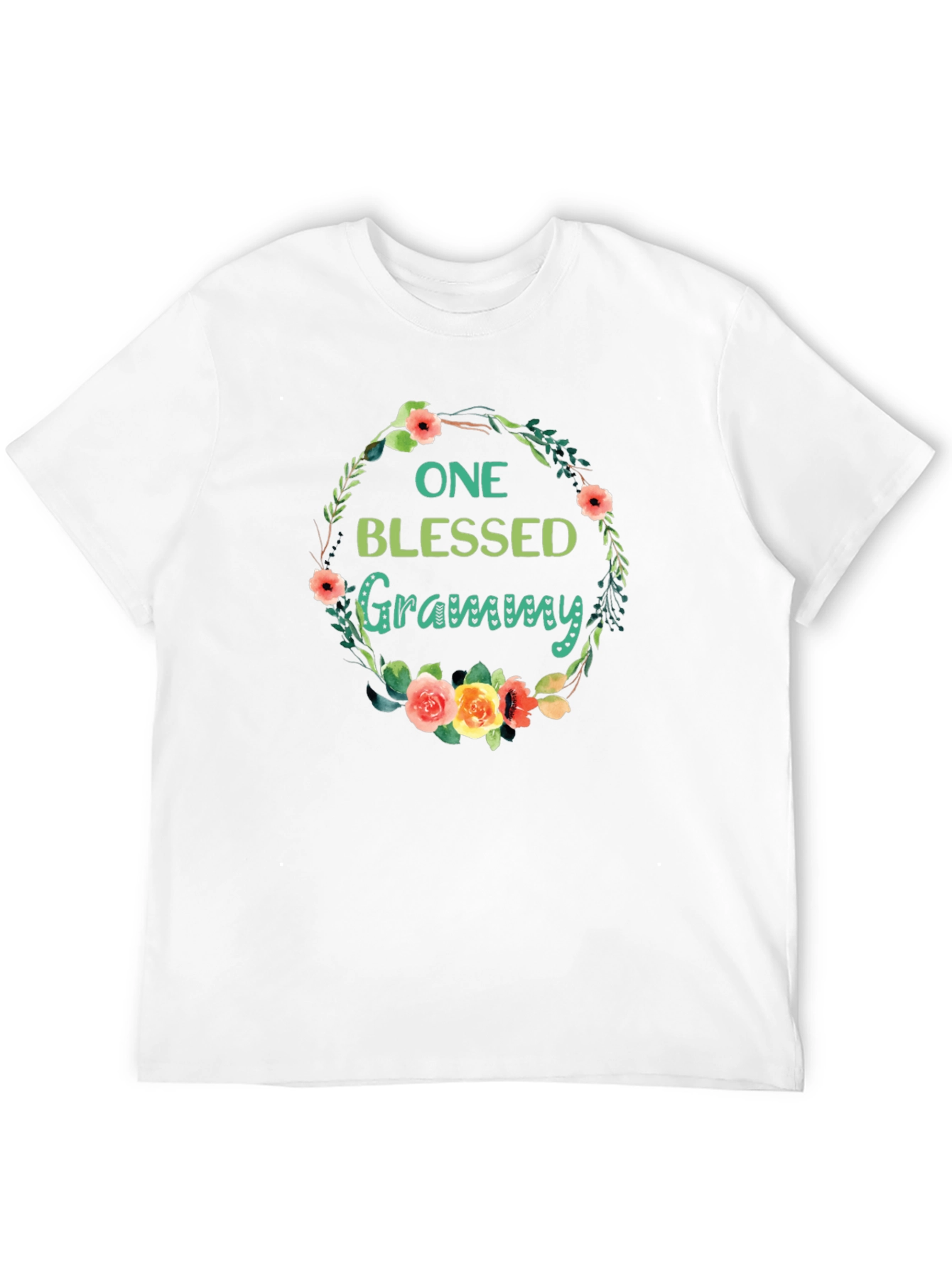 Blessed Grammy Floral Wreath T-Shirt