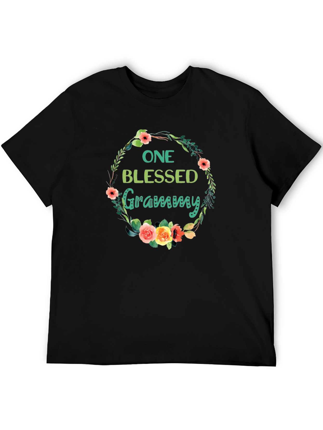 Blessed Grammy Floral Wreath T-Shirt