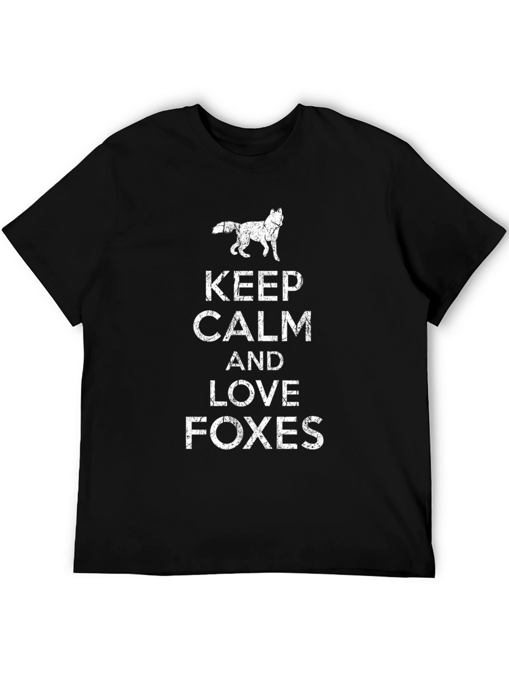 Keep Calm and Love Foxes Black T-Shirt