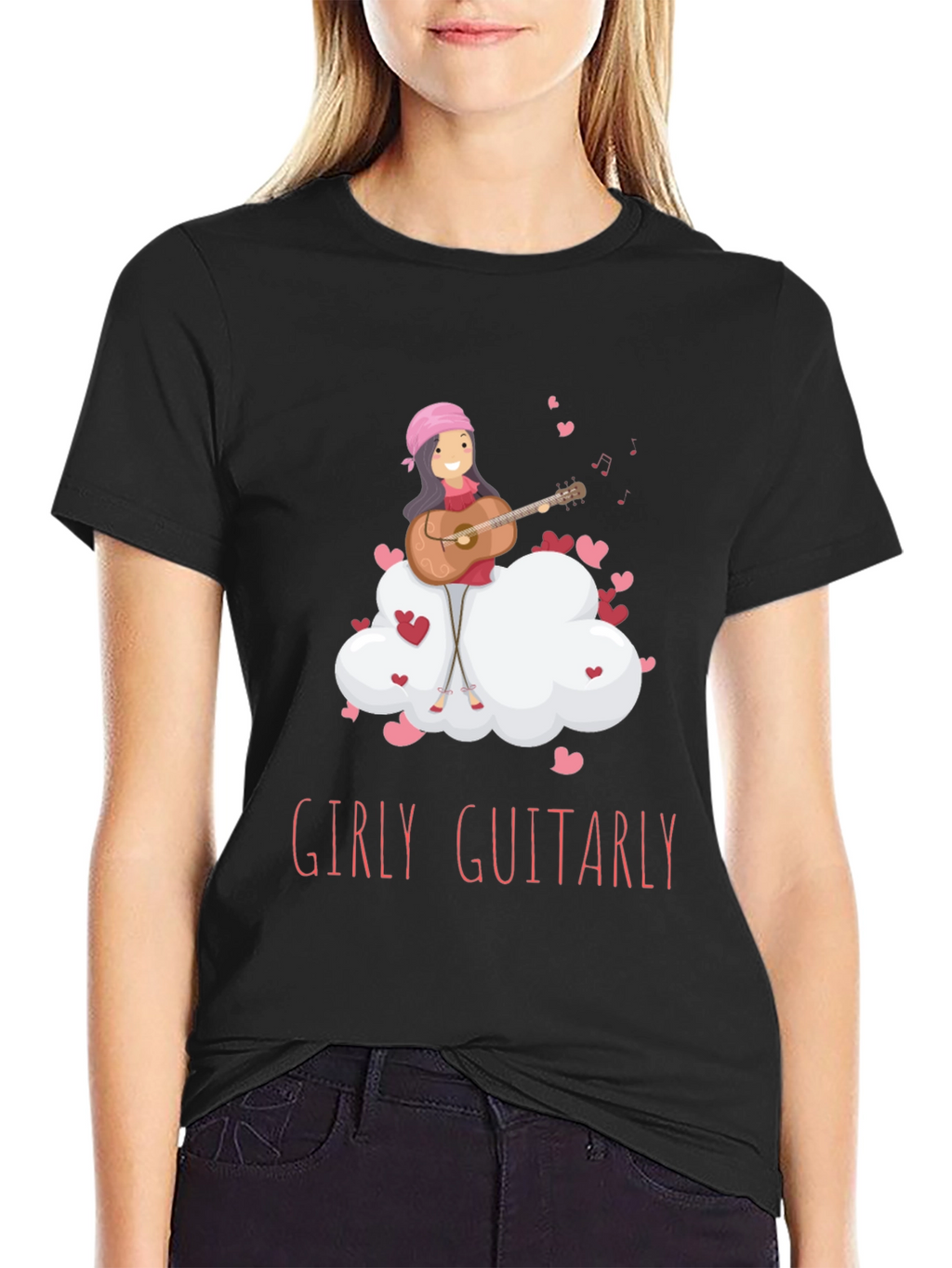 Girly Guitarly Black T-Shirt