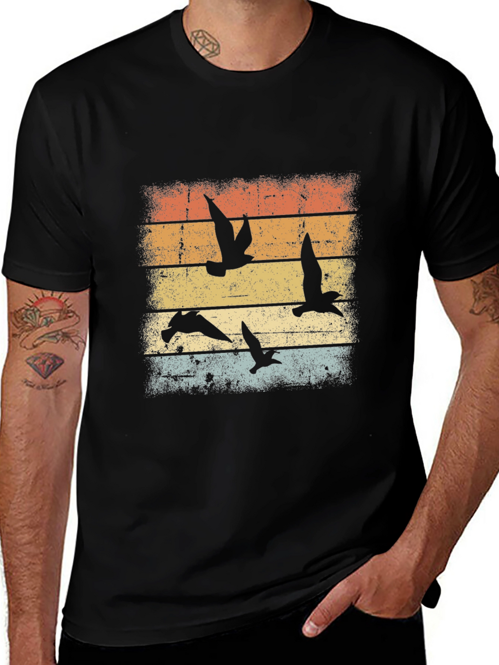 Retro Bird Silhouette T-Shirt