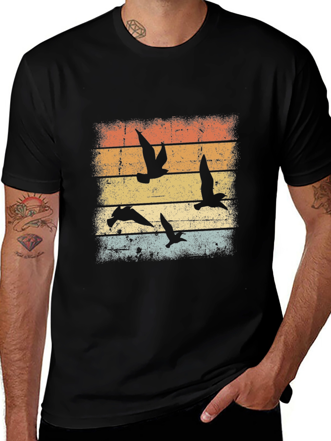 Retro Bird Silhouette T-Shirt
