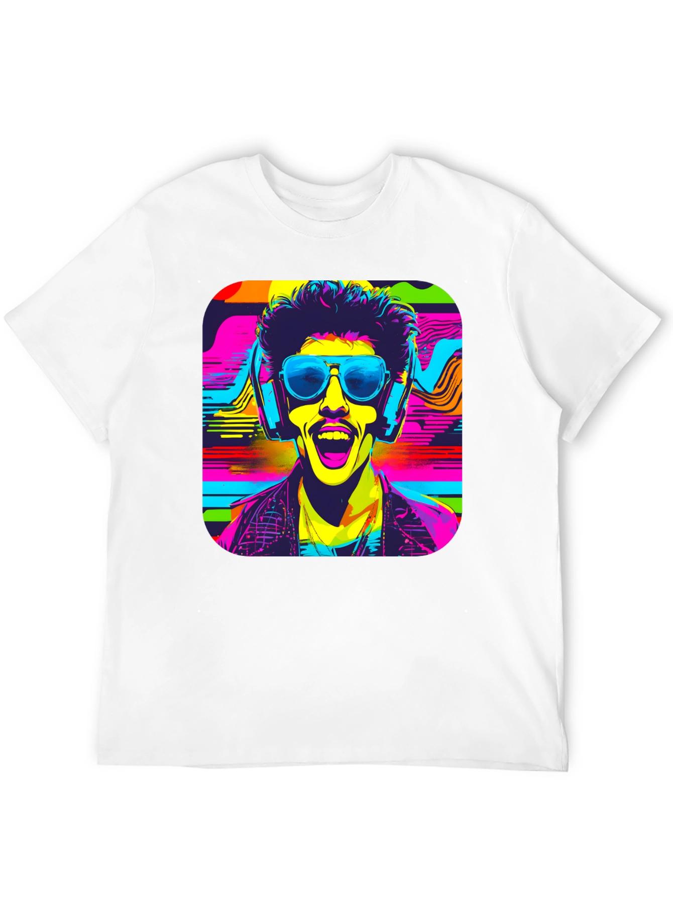 Vibrant Retro Rave Graphic T-Shirt