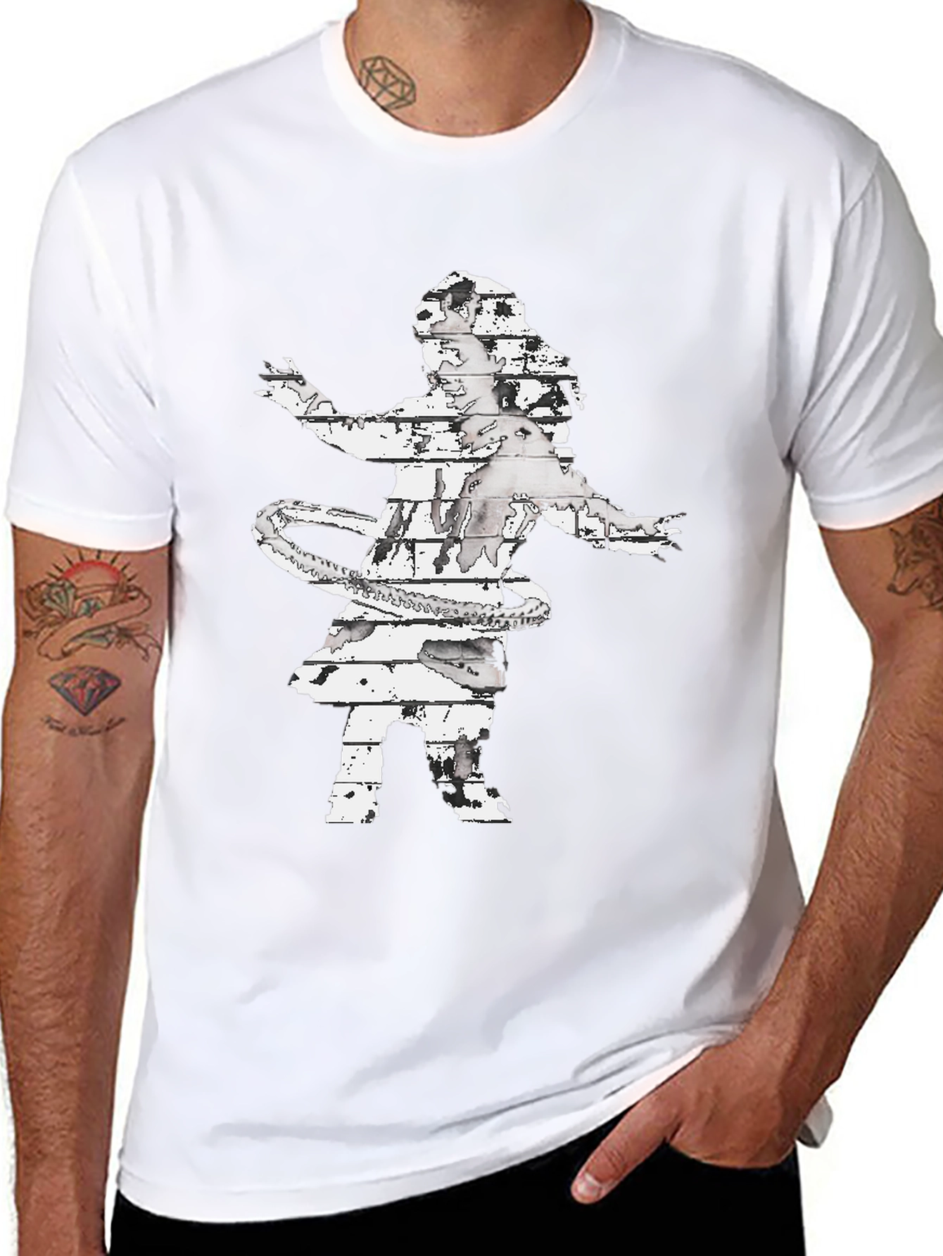 Abstract Hula Girl Graphic Tee