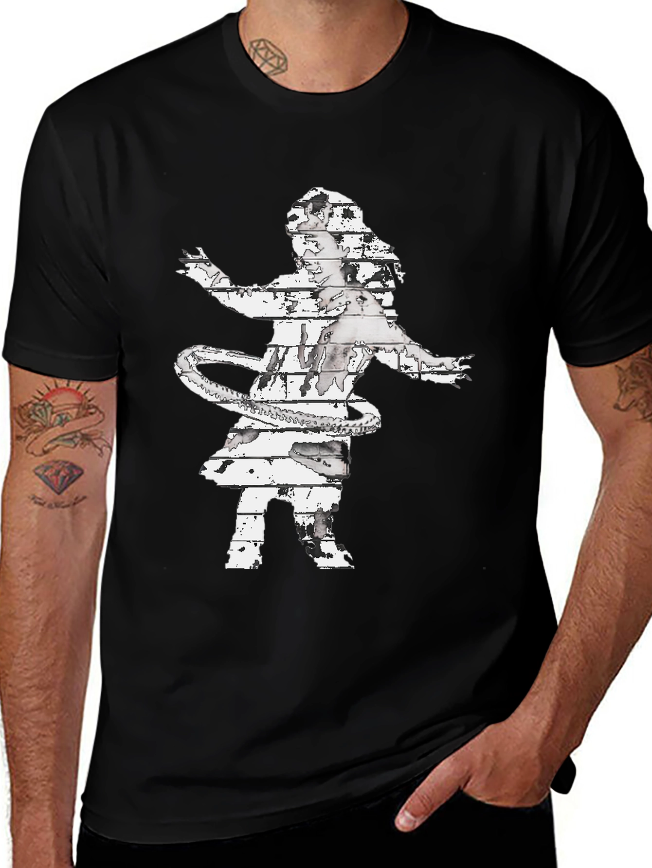 Abstract Hula Girl Graphic Tee