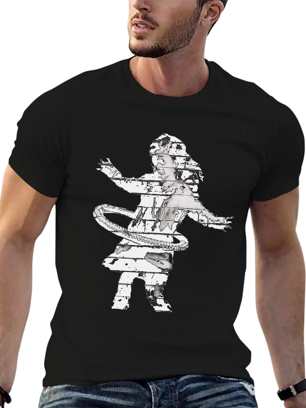 Abstract Hula Girl Graphic Tee