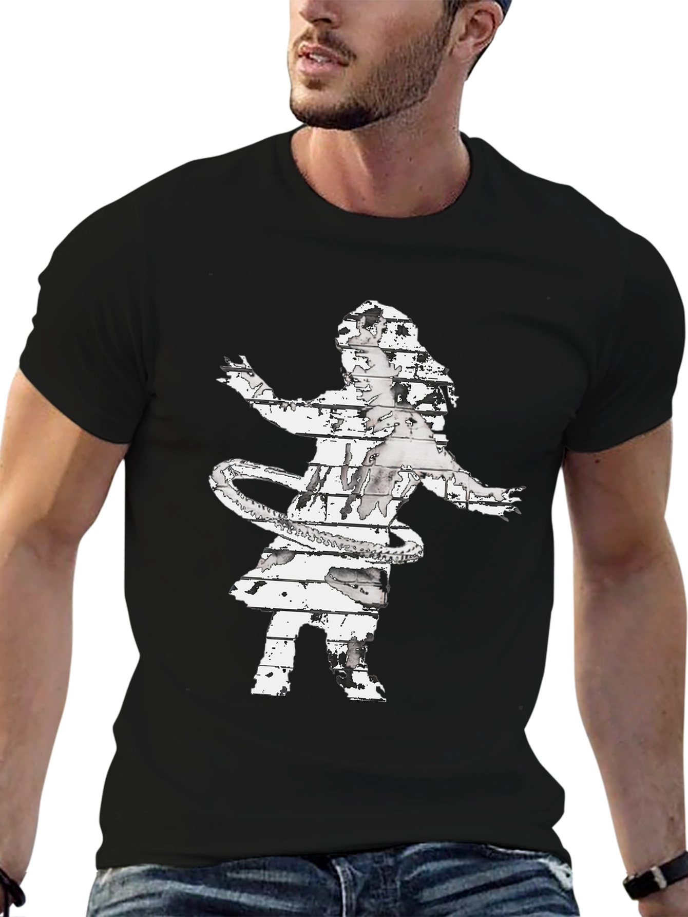 Abstract Hula Girl Graphic Tee