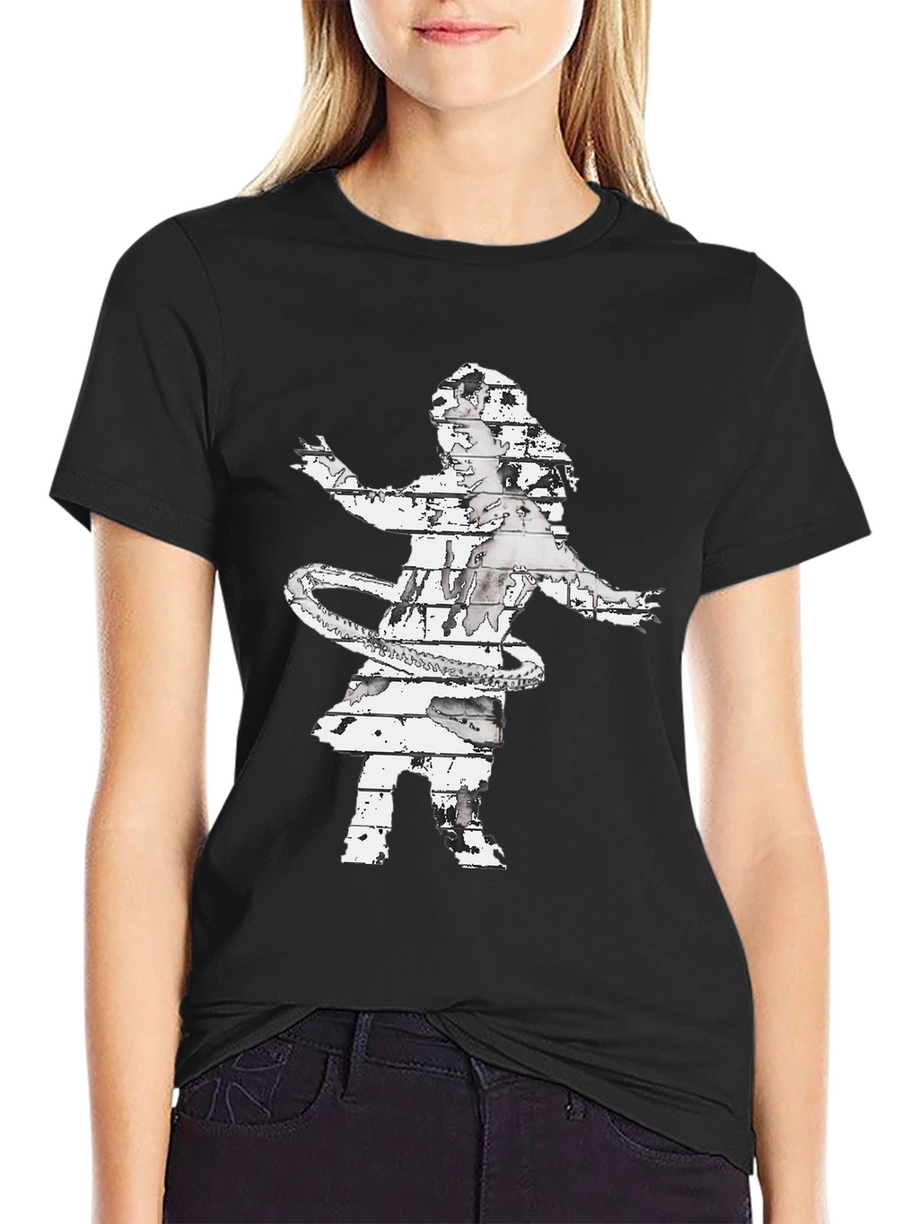 Abstract Hula Girl Graphic Tee