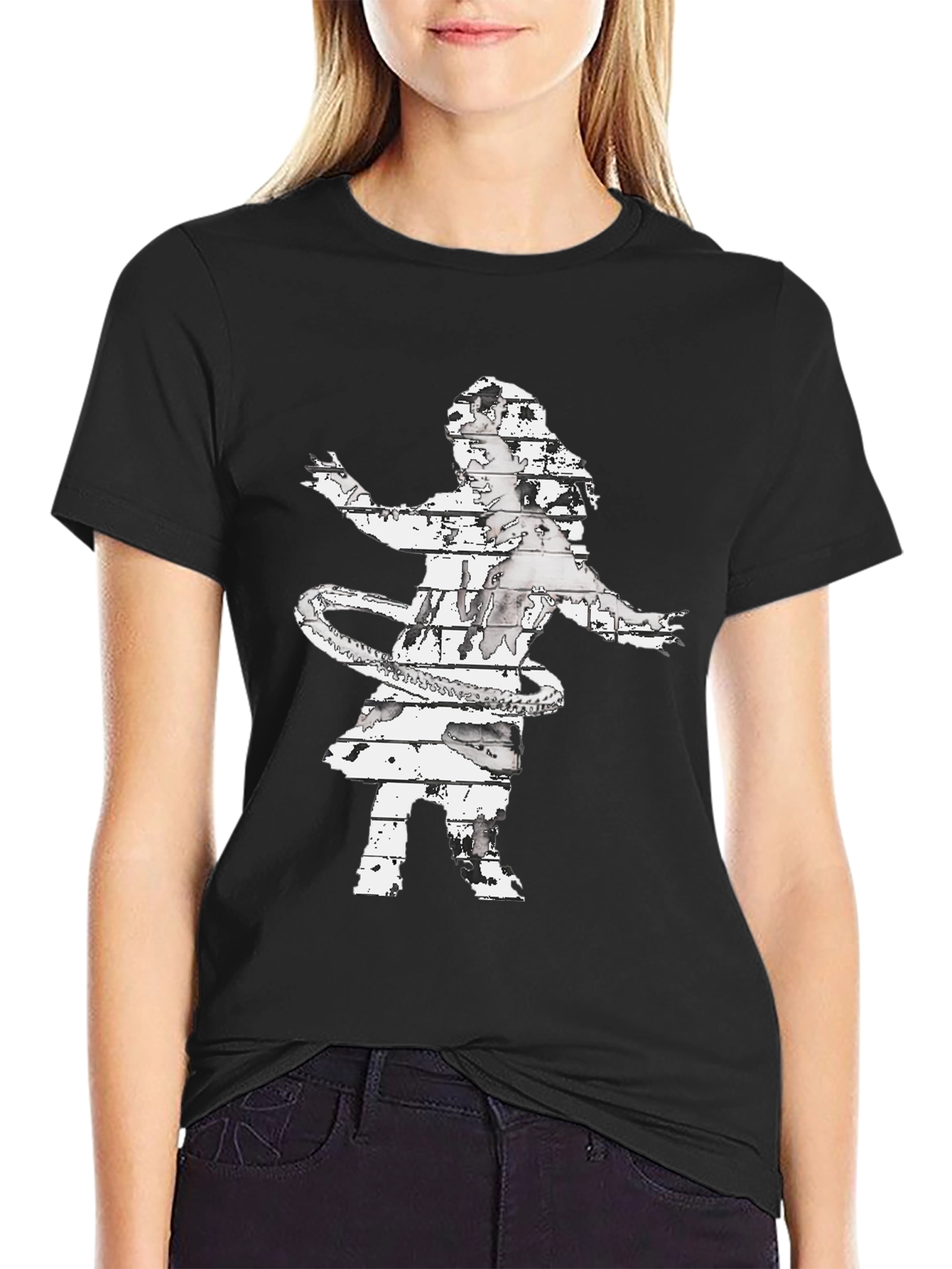 Abstract Hula Girl Graphic Tee
