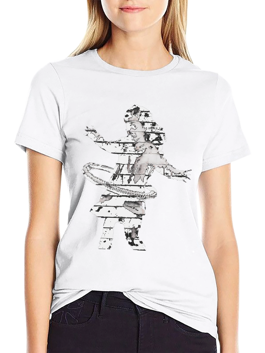 Abstract Hula Girl Graphic Tee