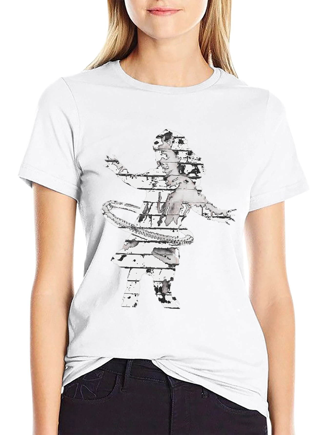 Abstract Hula Girl Graphic Tee