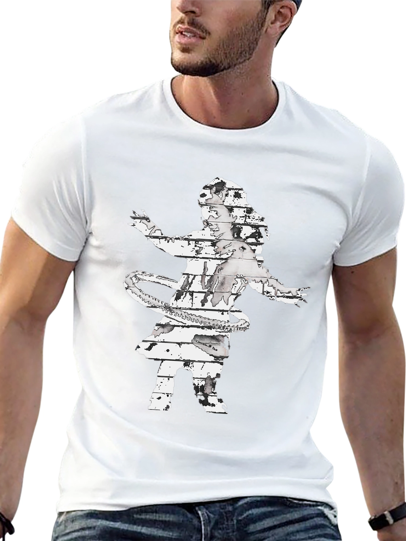 Abstract Hula Girl Graphic Tee