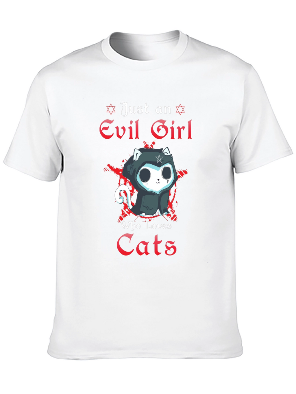 Evil Girl Loves Cats T-Shirt - Gothic Funny Tee