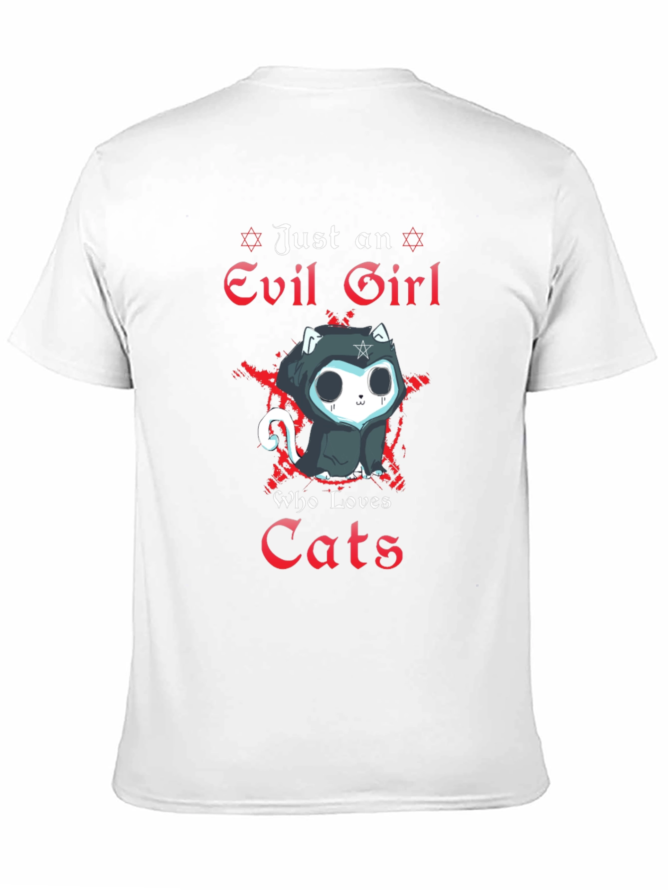 Evil Girl Loves Cats T-Shirt - Gothic Funny Tee