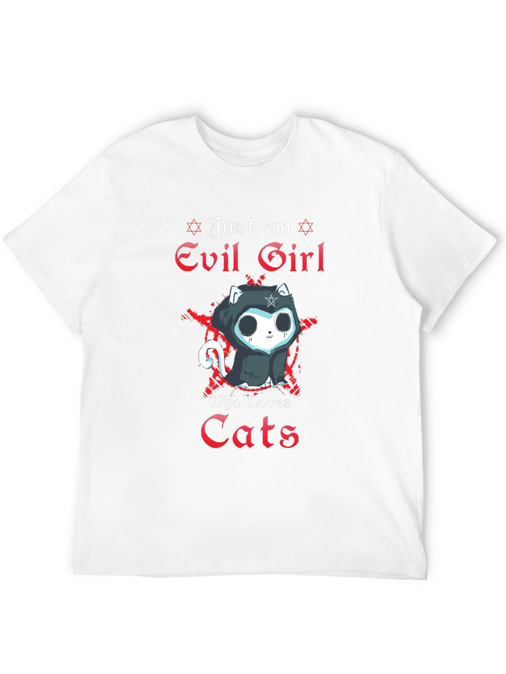 Evil Girl Loves Cats T-Shirt - Gothic Funny Tee