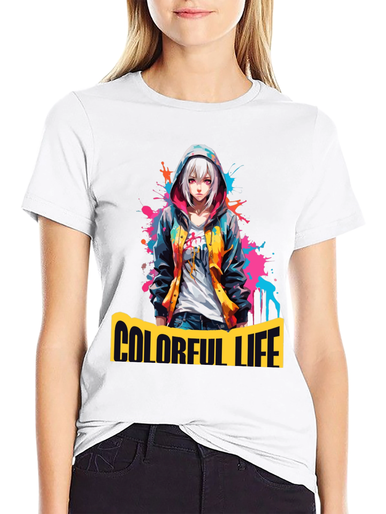 Colorful Life Anime Graphic T-Shirt