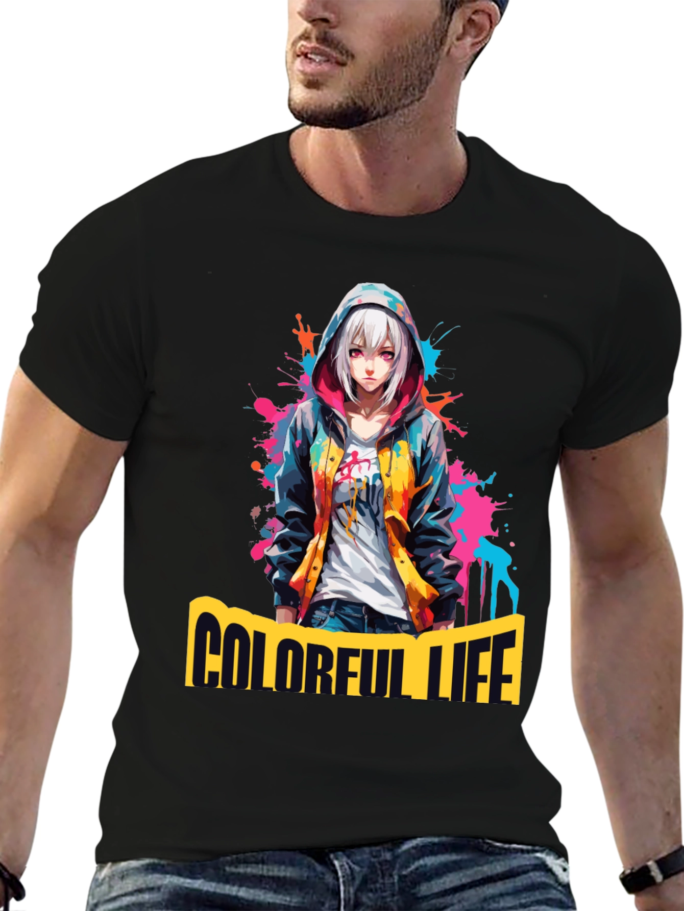 Colorful Life Anime Graphic T-Shirt