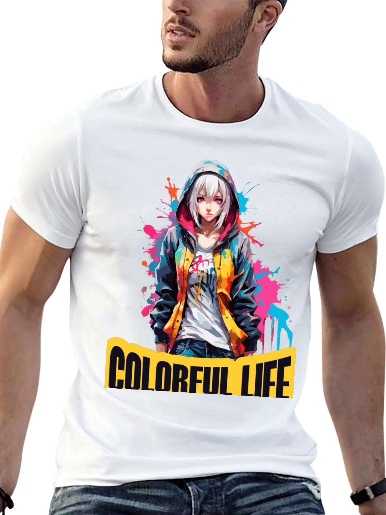 Colorful Life Anime Graphic T-Shirt