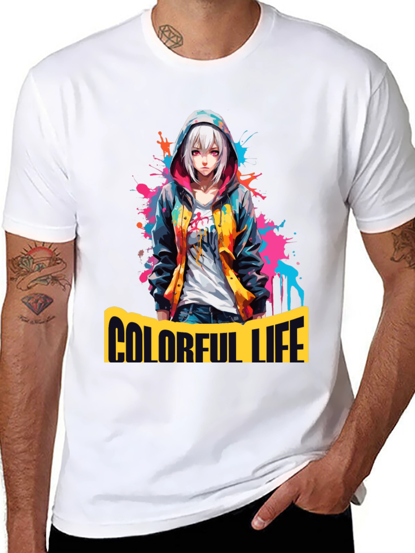 Colorful Life Anime Graphic T-Shirt
