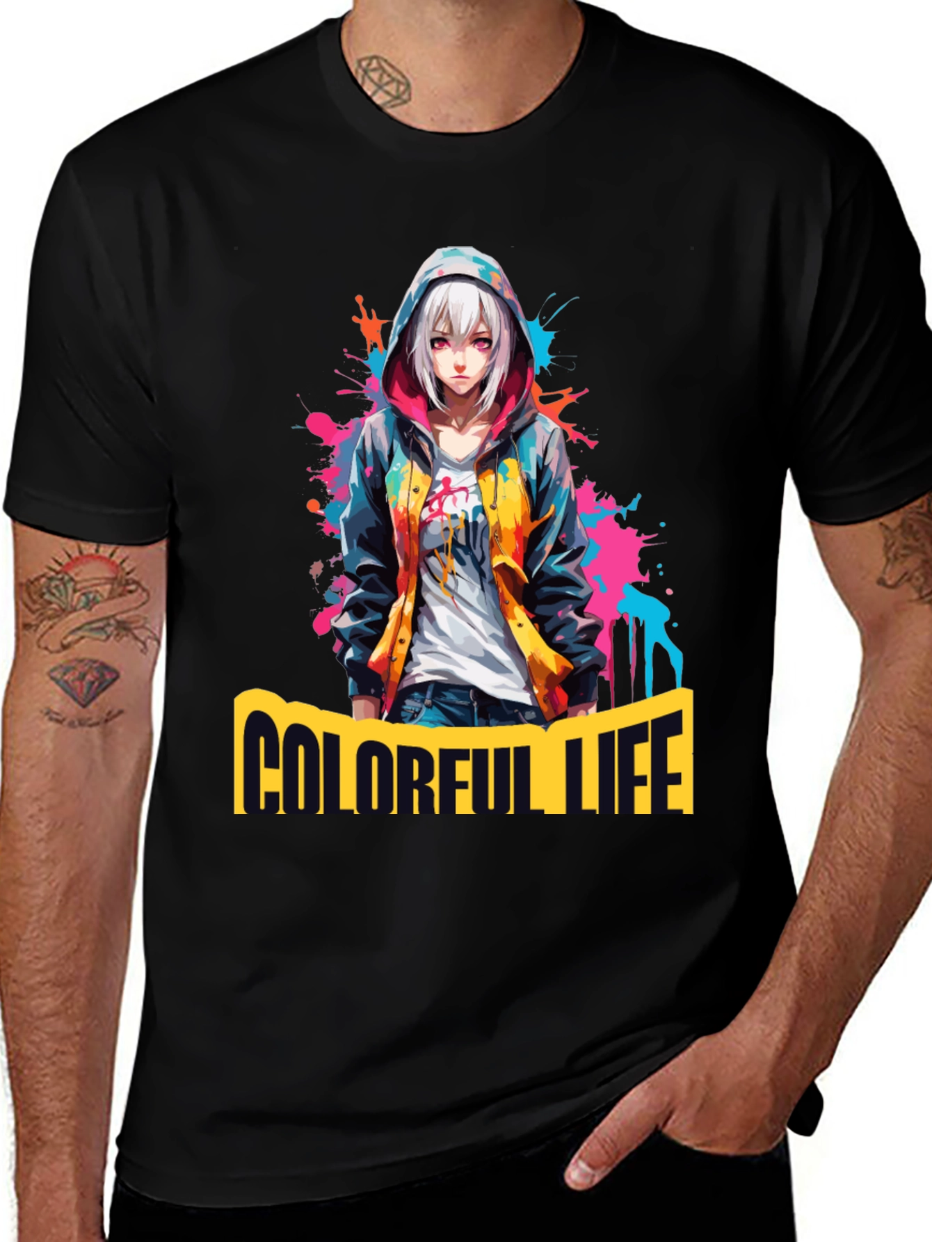 Colorful Life Anime Graphic T-Shirt