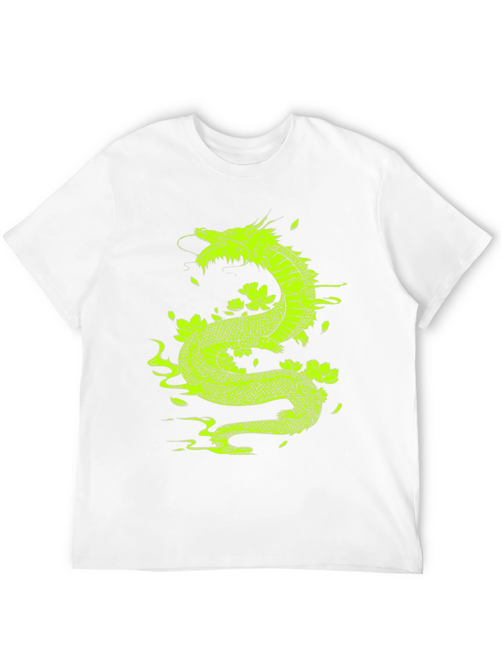 Dragon & Lotus Graphic Tee - Bold Black T-Shirt
