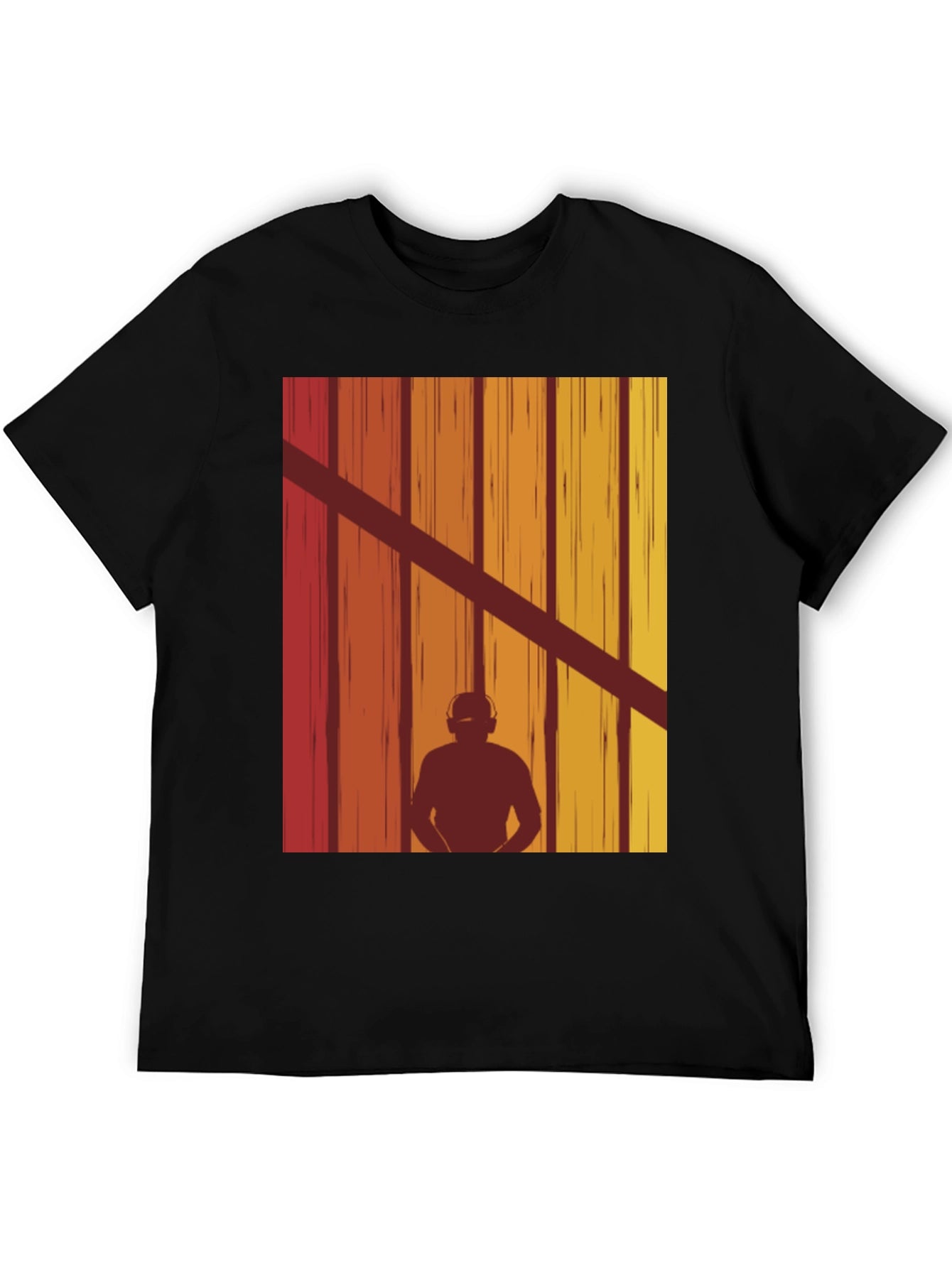 Retro DJ Silhouette Graphic T-Shirt