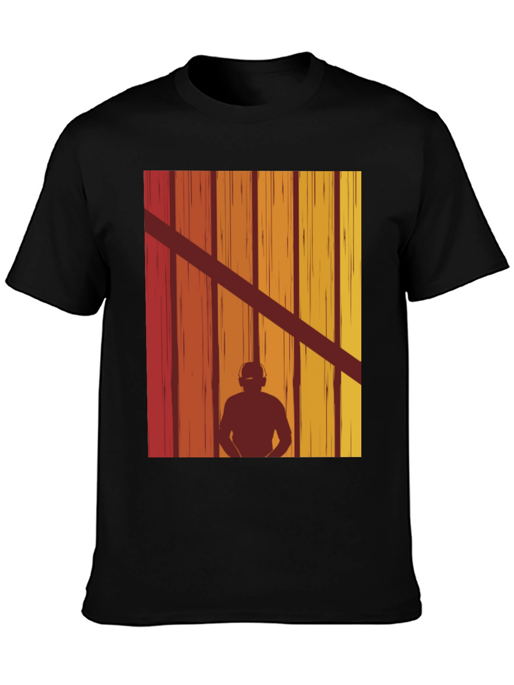 Retro DJ Silhouette Graphic T-Shirt