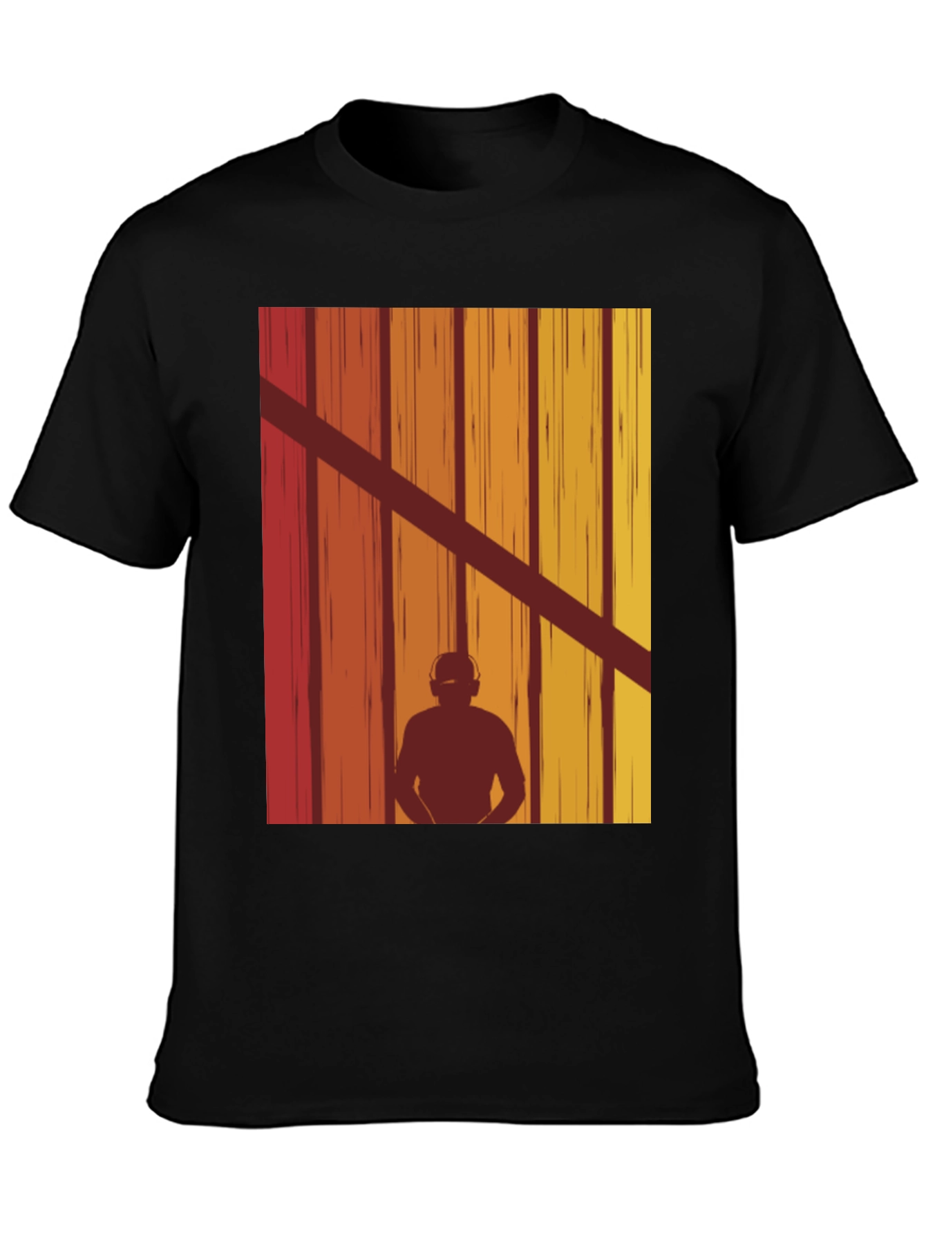 Retro DJ Silhouette Graphic T-Shirt