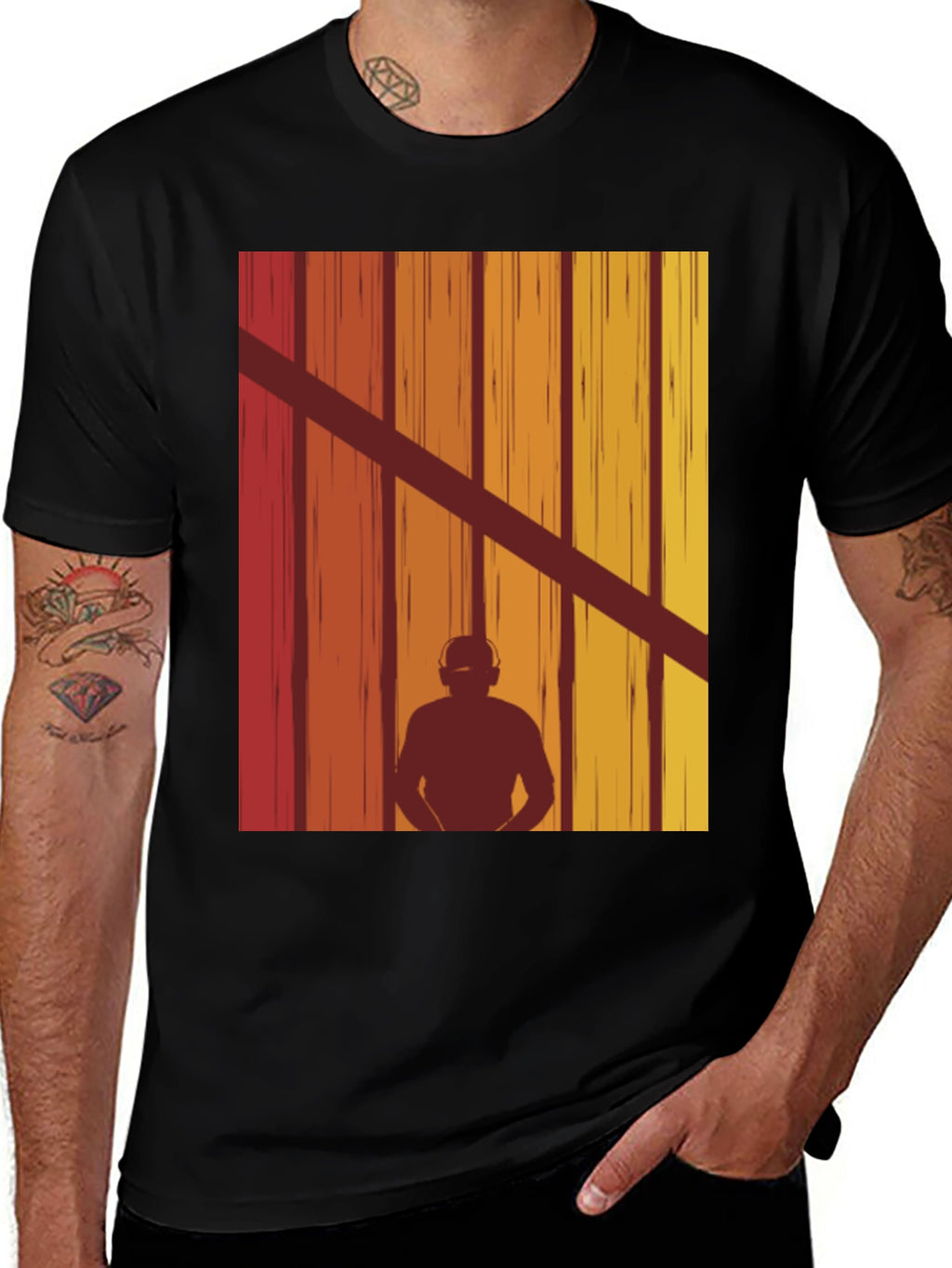 Retro DJ Silhouette Graphic T-Shirt