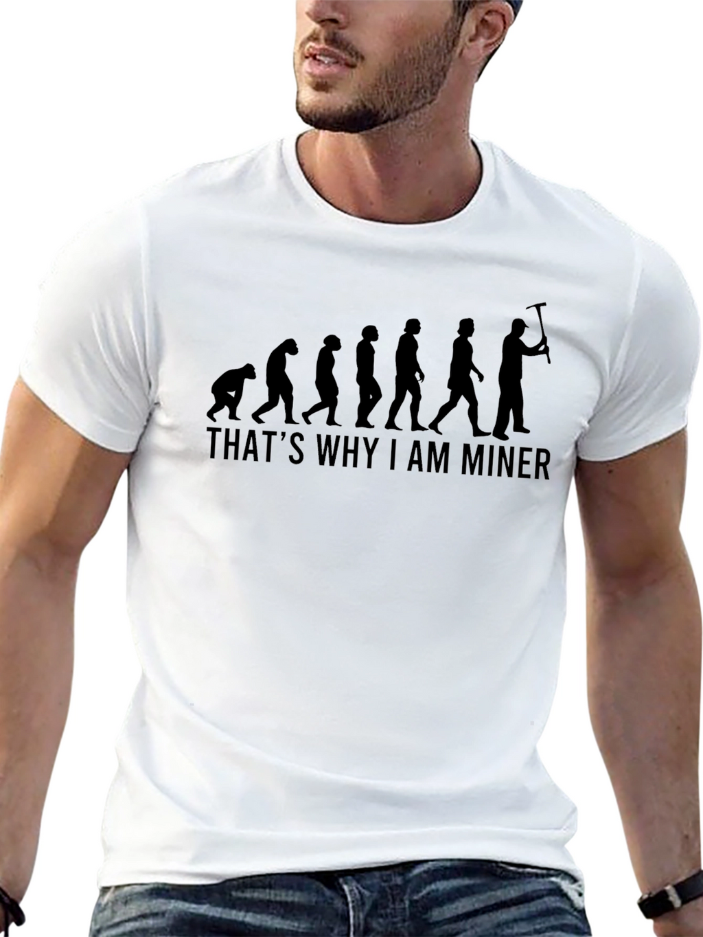 Evolution of a Miner T-Shirt - Funny Graphic Tee