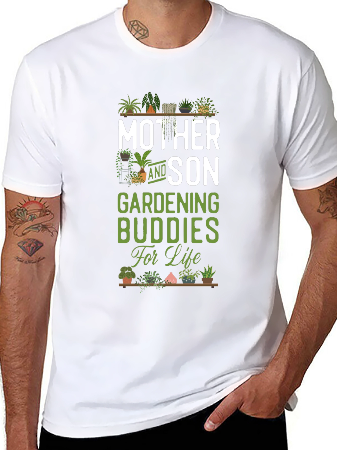 Mother and Son Gardening Buddies T-Shirt
