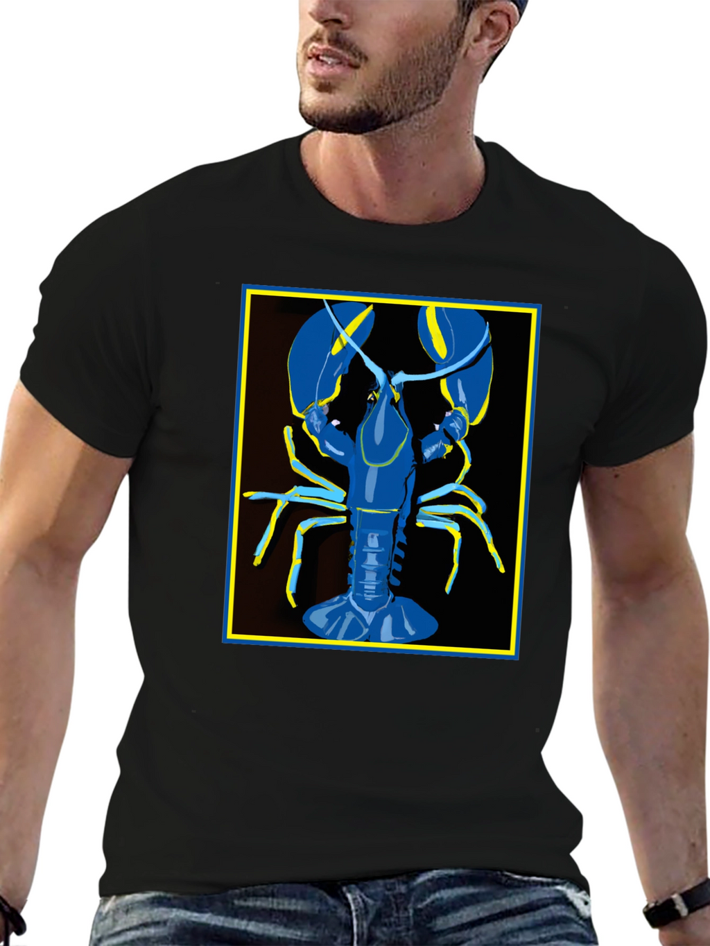 Blue Lobster Graphic Tee - Quirky Fashion