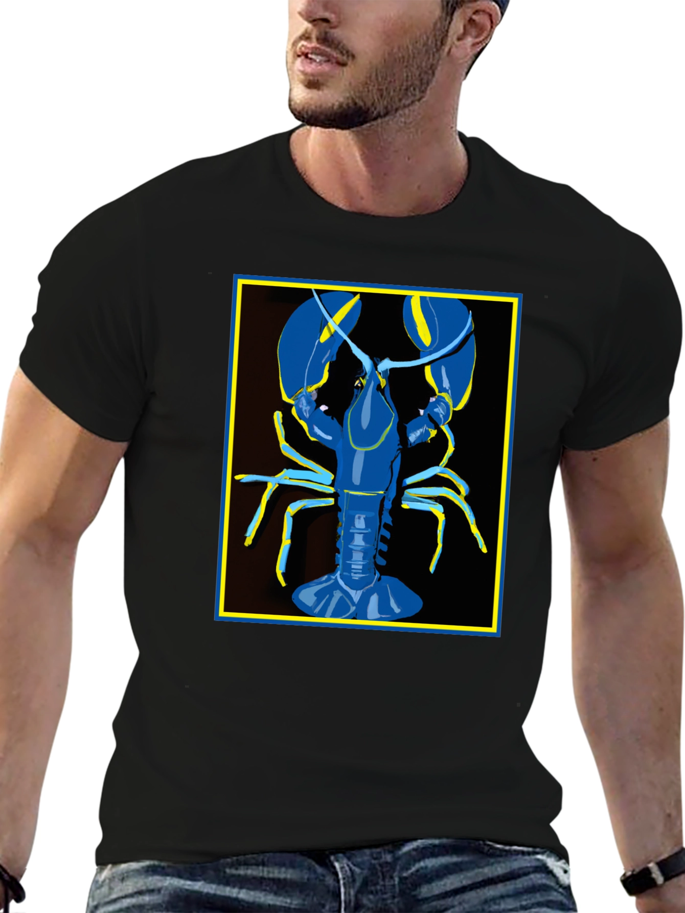 Blue Lobster Graphic Tee - Quirky Fashion