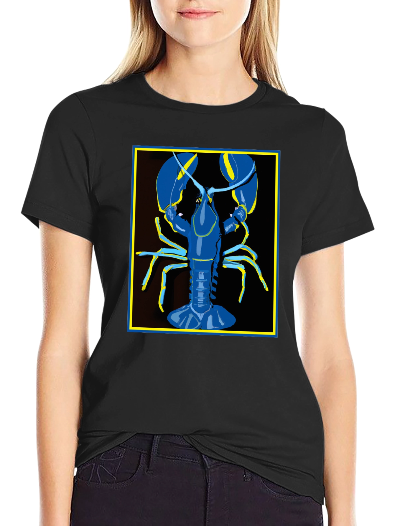 Blue Lobster Graphic Tee - Quirky Fashion