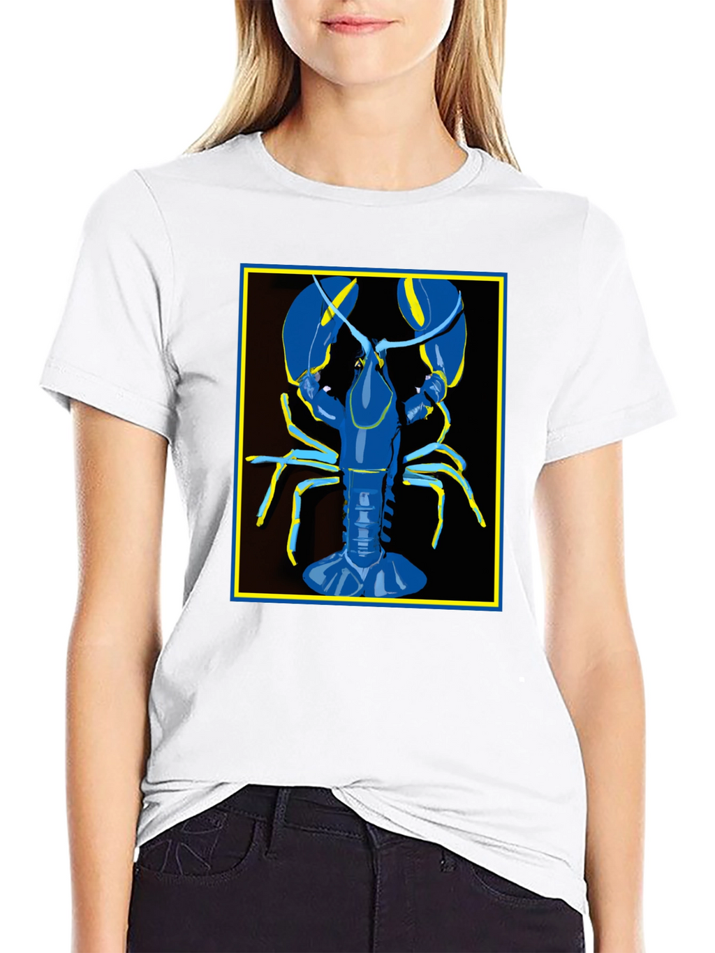 Blue Lobster Graphic Tee - Quirky Fashion