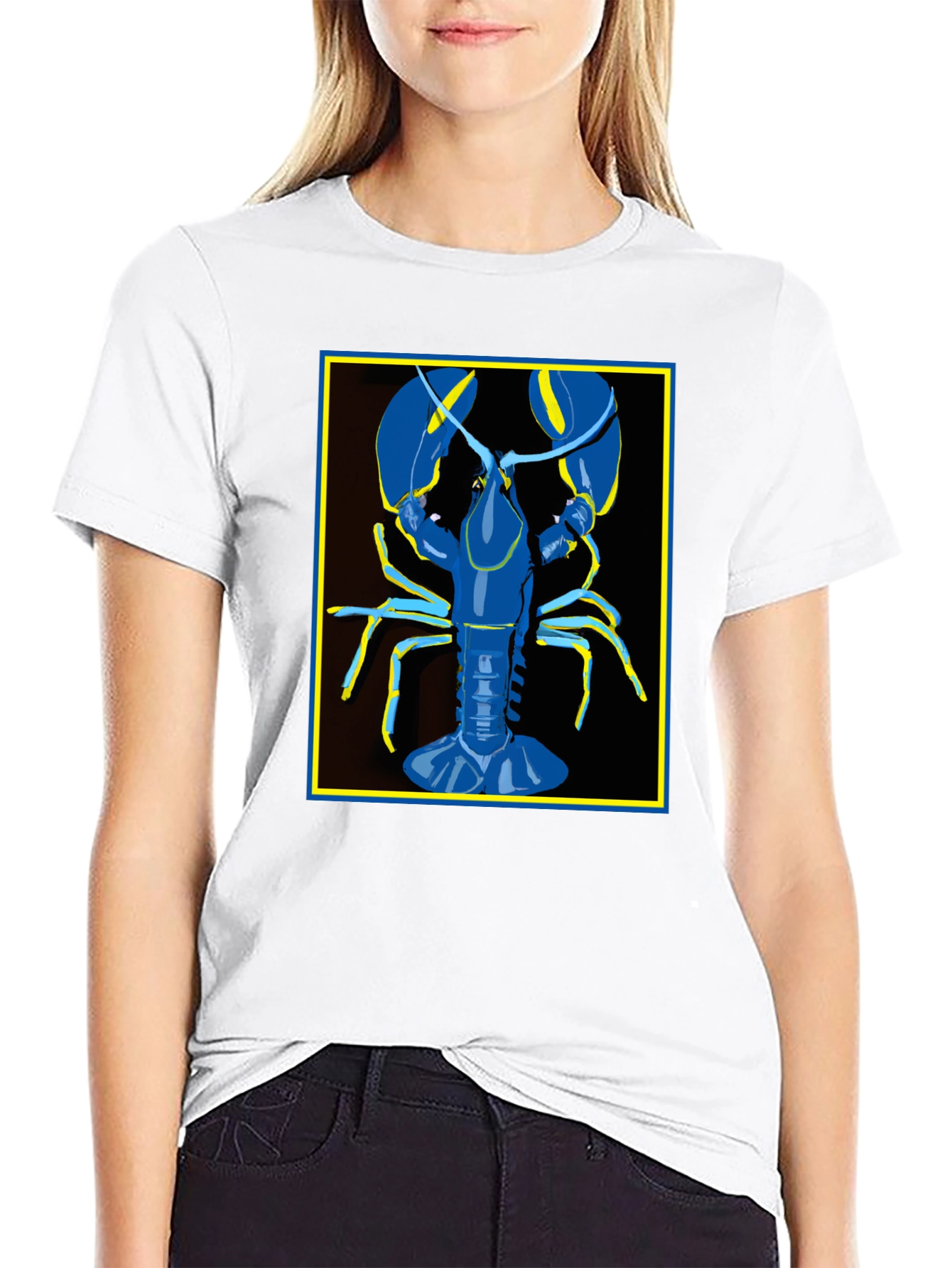 Blue Lobster Graphic Tee - Quirky Fashion