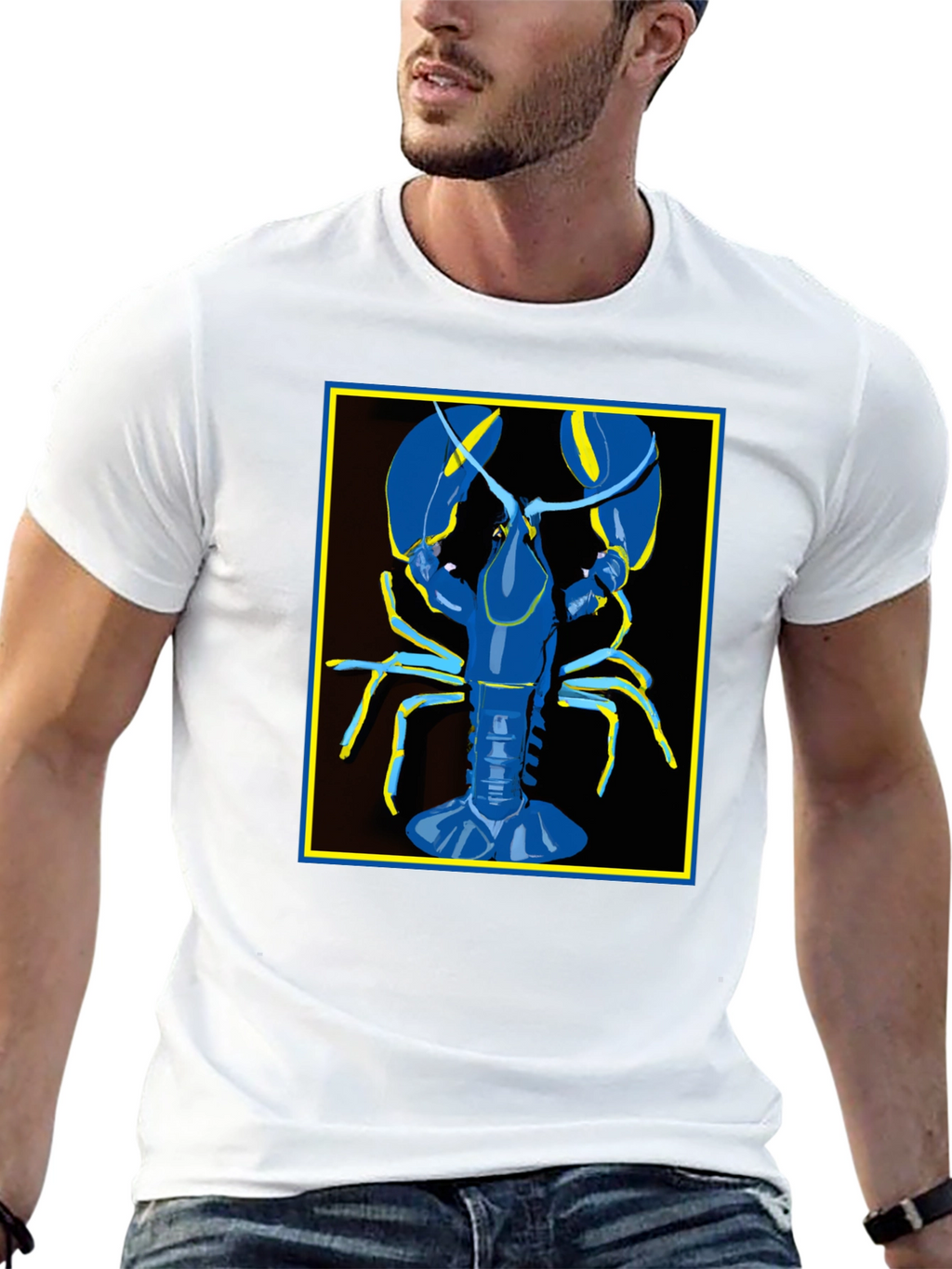 Blue Lobster Graphic Tee - Quirky Fashion